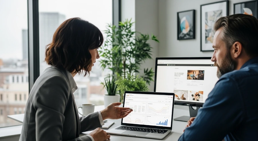 SEO Consultant Talking To Client